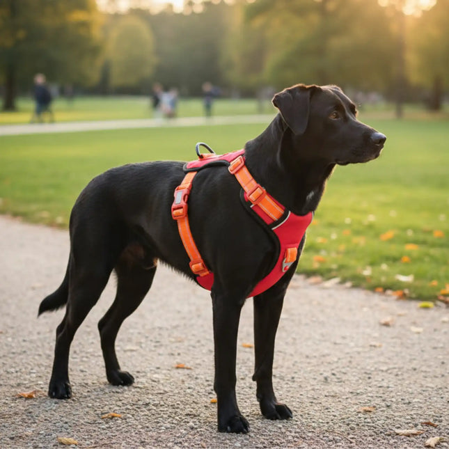 Premium Reflective No-Pull Dog Harness with Soft Breathable Mesh & Easy Adjustable Straps – Red
