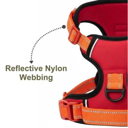 Premium Reflective No-Pull Dog Harness with Soft Breathable Mesh & Easy Adjustable Straps – Red