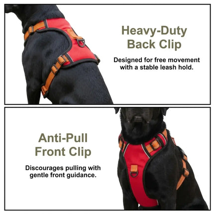 Premium Reflective No-Pull Dog Harness with Soft Breathable Mesh & Easy Adjustable Straps – Red