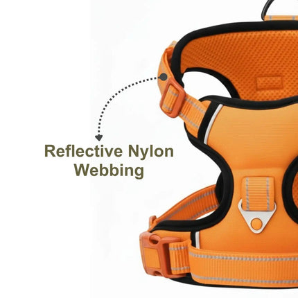 Premium Reflective No-Pull Dog Harness with Soft Breathable Mesh & Easy Adjustable Straps – Orange