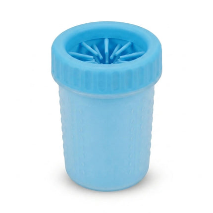 Portable Dog Paw Cleaner Cup with Soft Silicone Brushes for Easy Dirt Cleaning - Blue