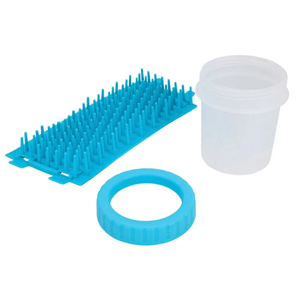 Portable Dog Paw Cleaner Cup with Soft Silicone Brushes for Easy Dirt Cleaning - Blue