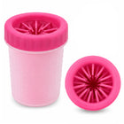 Portable Dog Paw Cleaner Cup with Soft Silicone Brushes for Easy Dirt Cleaning - Pink