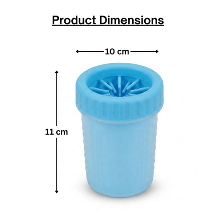 Portable Dog Paw Cleaner Cup with Soft Silicone Brushes for Easy Dirt Cleaning - Blue