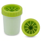 Portable Dog Paw Cleaner Cup with Soft Silicone Brushes for Easy Dirt Cleaning - Green