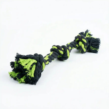 3 Knot Rope Dog Toy for Tug & Chew Play - Black & Green
