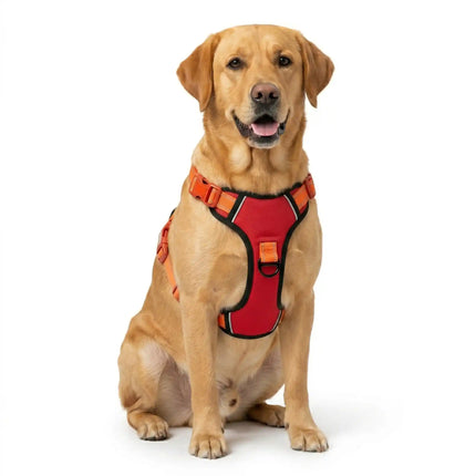 Premium Reflective No-Pull Dog Harness with Soft Breathable Mesh & Easy Adjustable Straps – Red