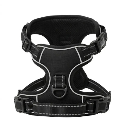 Premium Reflective No-Pull Dog Harness with Soft Breathable Mesh & Easy Adjustable Straps – Black