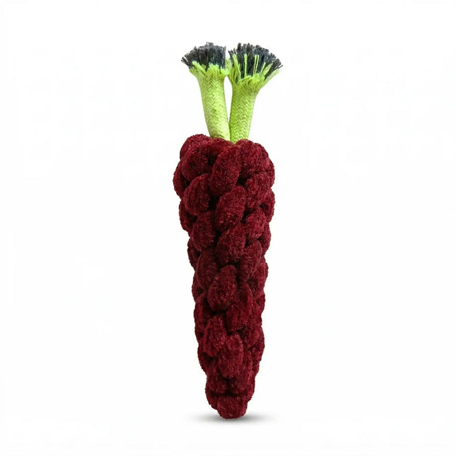 Carrot Shape Rope Dog Toy for Chew & Tug Play - Maroon & Green