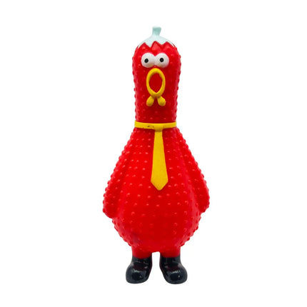 Squeaky Chicken Dog Toy - Red