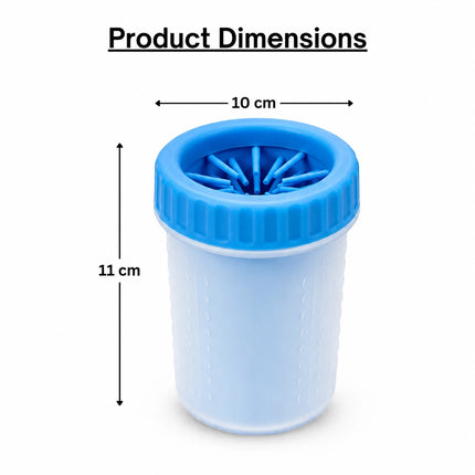 Dog Paw Cleaner Cup with Soft Silicone Brushes for Easy Dirt Cleaning - Blue