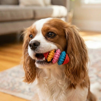 Dental Chew Toy for Dogs with Textured Rings & Gum Cleaning Design