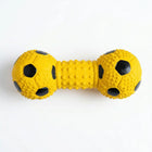 Squeaky Dumbbell Dog Toy with Textured Grip - Football Style
