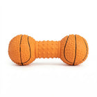 Squeaky Dumbbell Dog Toy with Textured Grip - Basketball Style