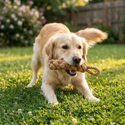 Rope Dummy Dog Toy for Training, Chew & Tug Play - Brown