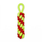 Rope Dummy Dog Toy with Loop Handle for Training, Chew & Tug Play - Red & Green