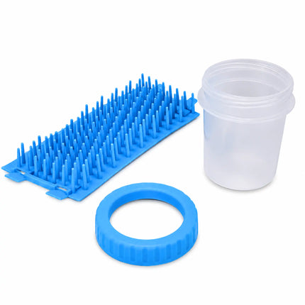 Dog Paw Cleaner Cup with Soft Silicone Brushes for Easy Dirt Cleaning - Blue