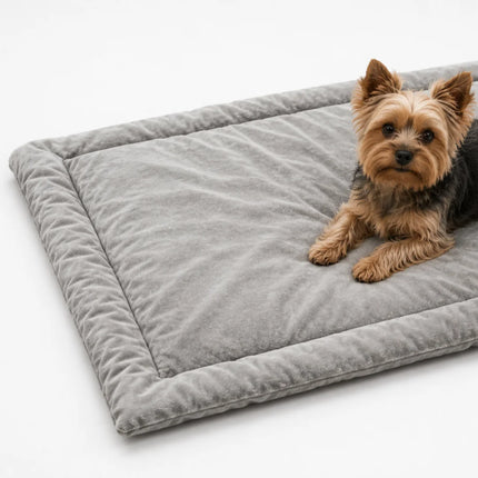 Premium Velvet Mat for Dogs & Cats with Soft Cushion and Anti Skid - Grey