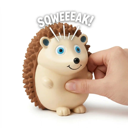 Squeaky Hedgehog Dog Toy with Textured bumps for Chew, Play & Dental Stimulation