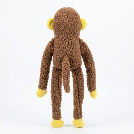 Soft Plush Monkey Dog Toy with Long Limbs for Tug, Chew & Interactive Play