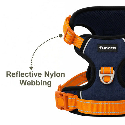 Premium Reflective No-Pull Dog Harness with Soft Mesh + FREE Heavy Duty Leash – Navy Blue