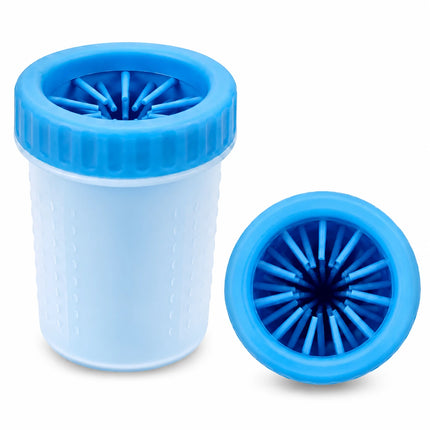 Dog Paw Cleaner Cup with Soft Silicone Brushes for Easy Dirt Cleaning - Blue