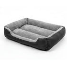 Rectangle pet bed grey and black for dogs and cats – soft and comfortable design