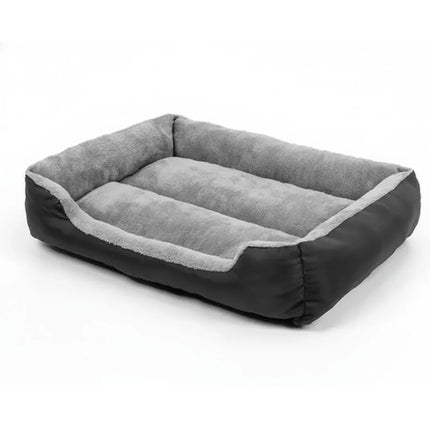 Rectangle pet bed grey and black for dogs and cats – soft and comfortable design
