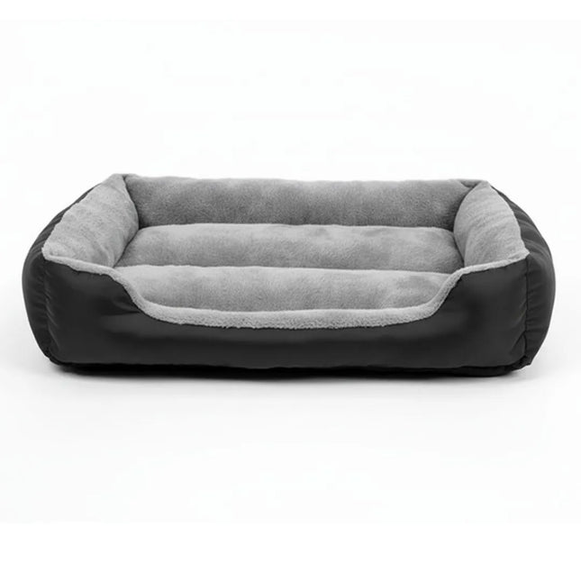 Rectangle Comfortable Bed - Grey & Black for Dogs and Cats