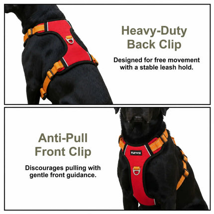 Premium Reflective Anti-Pull Dog Harness with Soft Mesh + FREE Heavy Duty Leash – Red