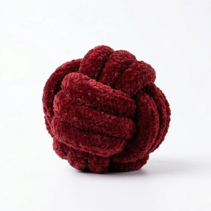Rope Ball Dog Toy for Chew, Tug & Dental Play - Maroon