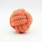 Rope Ball Dog Toy for Chew, Tug & Dental Play - Pink & Yellow