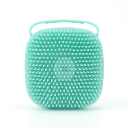 Silicone Pet Bath Brush with Shampoo Dispenser & Soft Massage Bristles - Green