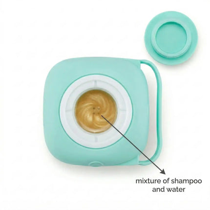 Silicone Pet Bath Brush with Shampoo Dispenser & Soft Massage Bristles - Green