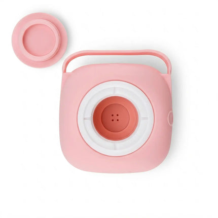 Silicone Pet Bath Brush with Shampoo Dispenser & Soft Massage Bristles - Pink