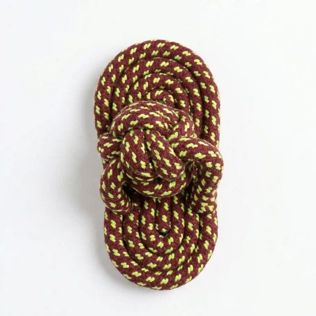 Rope Slipper Dog Toy for Chew, Tug & Dental Play - Brown & Neon Green