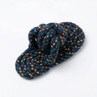 Rope Slipper Dog Toy for Chew, Tug & Dental Play - Dark Blue, Green & Yellow