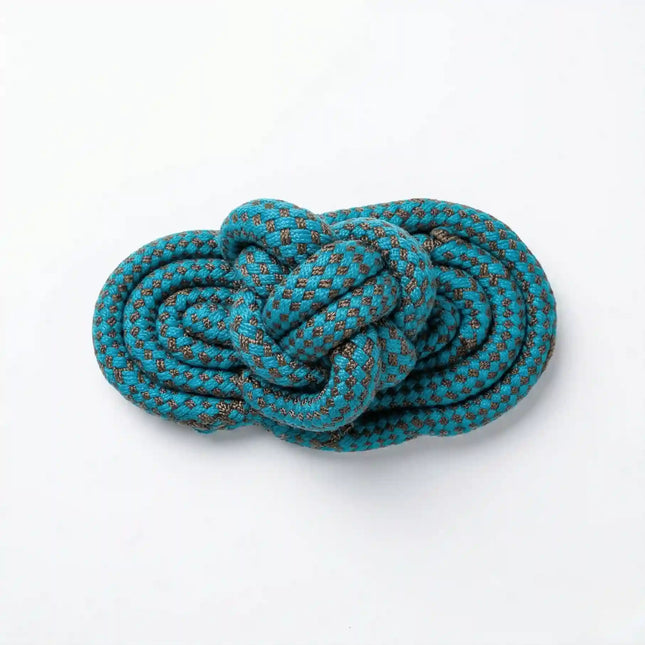 Rope Slipper Dog Toy for Chew, Tug & Dental Play - Teal Blue & Grey