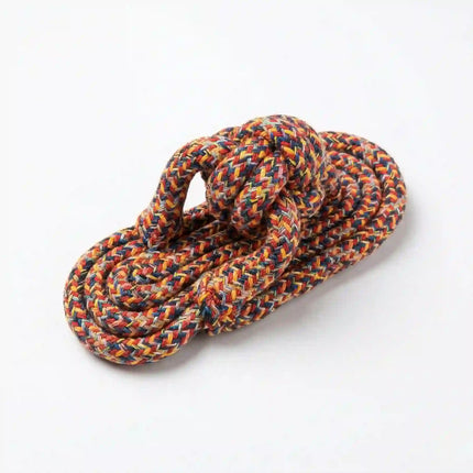 Rope Slipper Dog Toy for Chew, Tug & Dental Play - Multicolor (Red, Yellow & Blue)