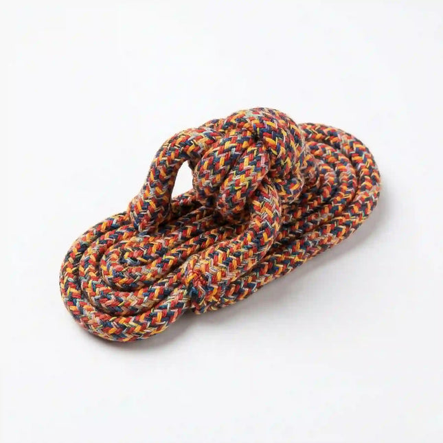 Rope Slipper Dog Toy for Chew, Tug & Dental Play - Multicolor (Red, Yellow & Blue)
