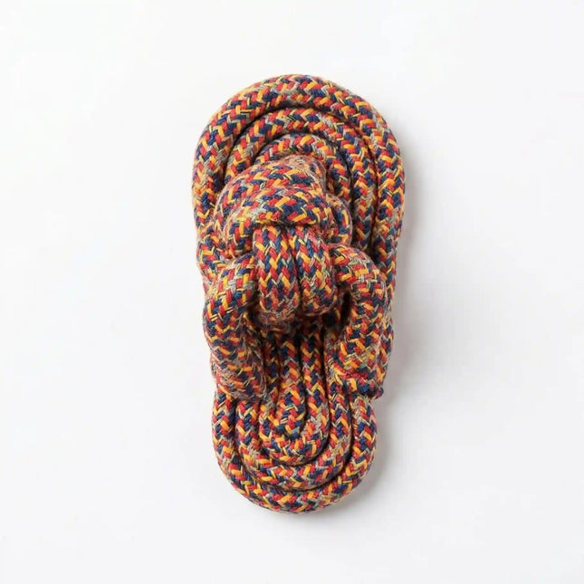 Rope Slipper Dog Toy for Chew, Tug & Dental Play - Multicolor (Red, Yellow & Blue)