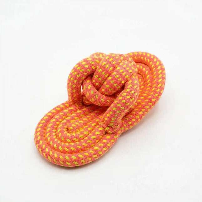 Rope Slipper Dog Toy for Chew, Tug & Dental Play - Orange & Yellow