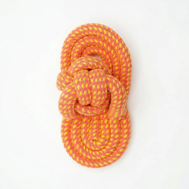 Rope Slipper Dog Toy for Chew, Tug & Dental Play - Orange & Yellow