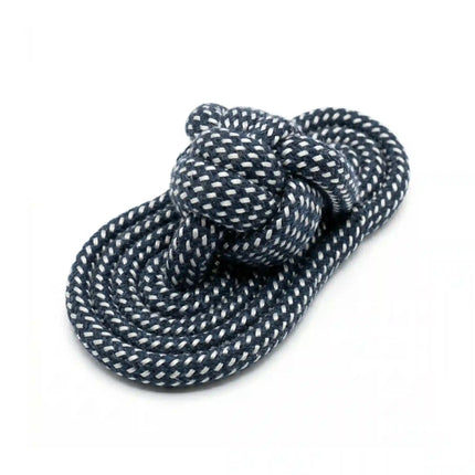 Rope Slipper Dog Toy for Chew, Tug & Dental Play - Grey & White