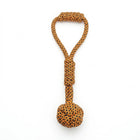 Rope Ball Dog Toy with Handle for Tug, Chew & Fetch Play - Brown & Black