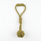 Rope Ball Dog Toy with Handle for Tug, Chew & Fetch Play - Green & Brown