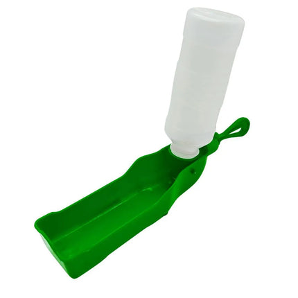 Portable Dog Water Bottle with Dispensing Trough - Green