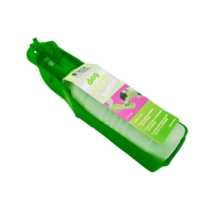 Portable Dog Water Bottle with Dispensing Trough - Green
