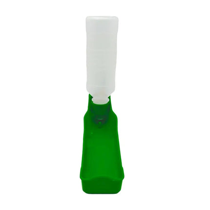 Portable Dog Water Bottle with Dispensing Trough - Green