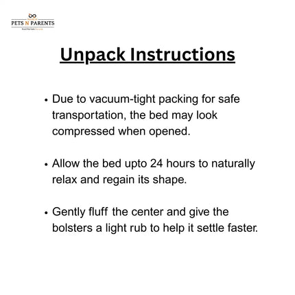 Unpack instructions for a product with vacuum-tight packaging on a white background.